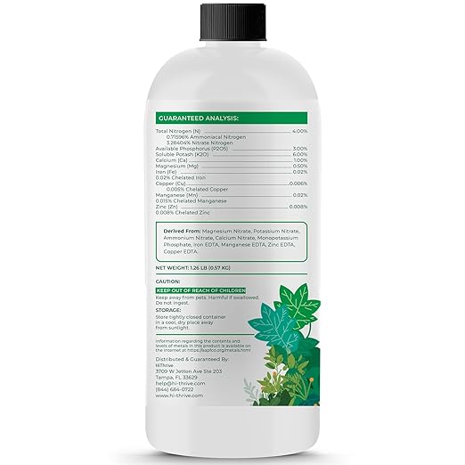 16oz Aeroponics & Hydroponics Liquid Plant Food - Up to 48 Feedings - Rich in Hydroponic Nutrients, Ideal Hydroponic Plant Food & Liquid Fertilizer for Indoor and Outdoor Hydroponics Growing Systems
