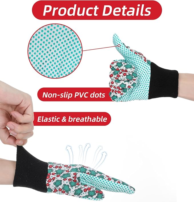 4 Pairs Womens Garden Gloves for Women, Gardening Gloves Women (Multicolor)