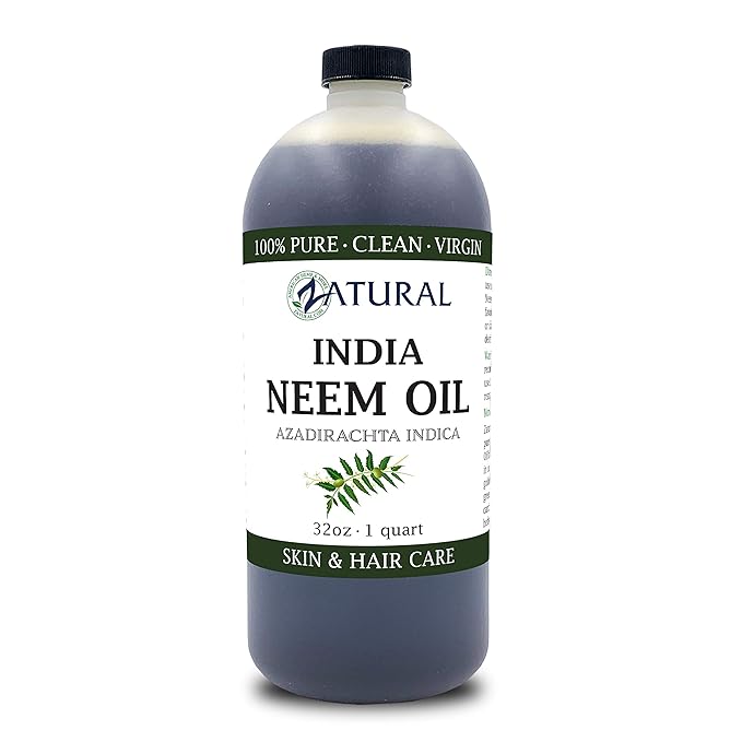 Zatural 100% Pure Neem Seed Oil | Cold Pressed, Undiluted Natural Oil for Skin Conditioning, Hair Moisture & Botanical Blending (32 Fl Oz)