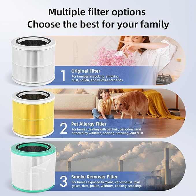 AromaRoom Smoke HEPA H13 Air Purifier Filter Replacement with Coconut Shell Carbon Filters, Compatible with AP100/AP102, Effectively Eliminates Smoke, Harmful Gases, Odors, 2 Packs, AP100-RF-SR，Green