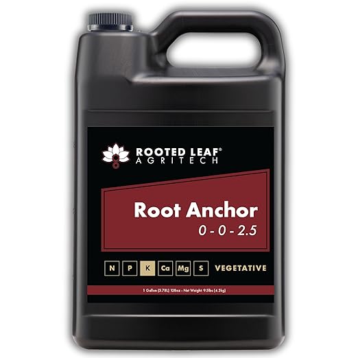 Root Anchor - Carbon Based Humic and Kelp Fertilizer, Nitrogen Free with Potassium to Improve Soil and Enhance Plant Growth for Garden Plants Grass Lawns - 1 Gallon