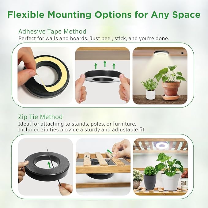 Tri-Head Grow Light for Indoor Plants, 10-Level Dimmable Plant Light with 6H/12H/16H Timer, 144 LEDs Full Spectrum Grow Lamp for Seedlings, 3 Lighting Modes, 7.5ft Long Cord for Under Cabinet, Shelves