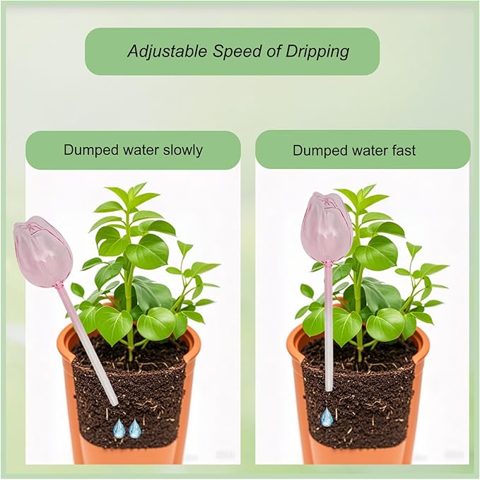 2 Pack Glass Plant Watering Globes, Self Watering Planter Insert Devices, Automatic Watering Bulbs for Indoor Plants, Plant Accessories, Flower Water Tubes, Water Plants Spikes While Away