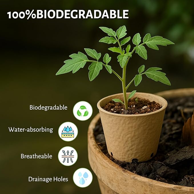 Bluepro 120 Packs 3.15 Inch + 4 Inch Peat Pots, Biodegradable Pots for Seedlings with Drainage Holes, Herb Seed Starter