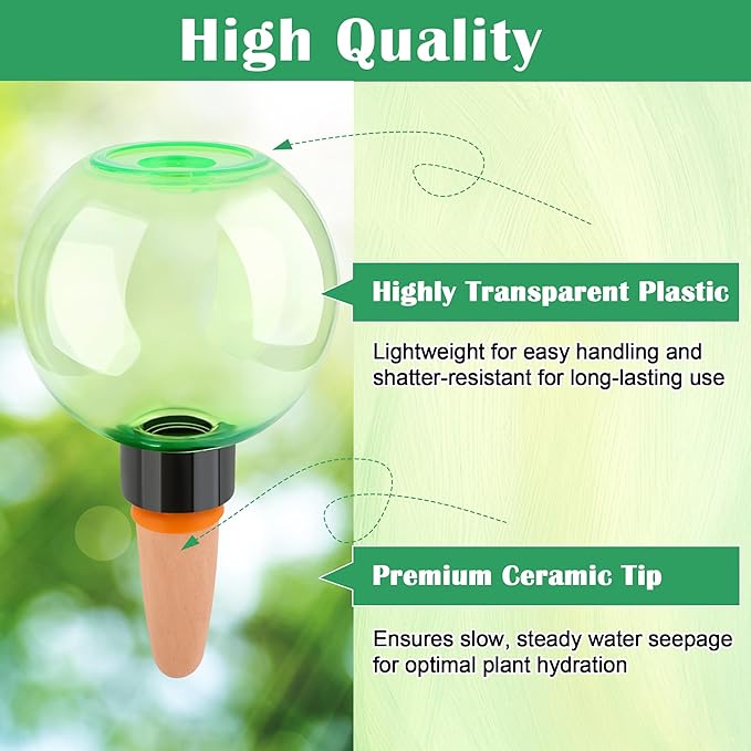 4+1 Pack Plastic Rainbow Plant Watering Globes, 16.91 oz Self Watering Planter Insert Top Fill Self-Watering Bulbs for Indoor Plants, with 1 Cleaning Brush