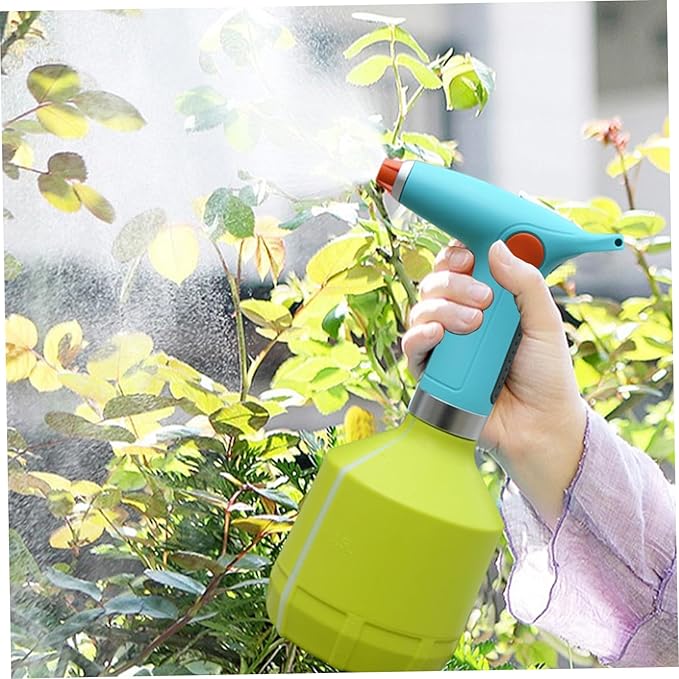 Electric Sprayer, 1000ml Electric Spray Bottle with Adjustable Nozzle, Waterproof Water Sprayer, Rechargeable Plant Mister for Garden Indoor Outdoor, Green Automatic Spray Bottle Water Sprayer