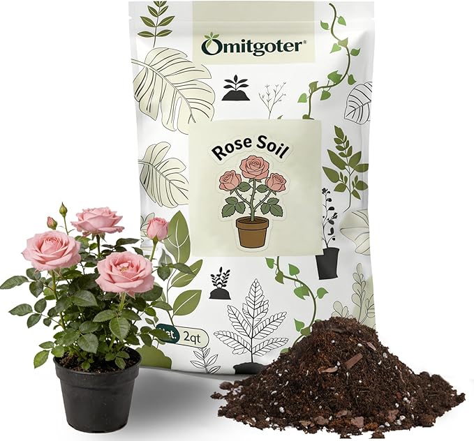 Rose Soil Potting Soil 4qt- Natural Organic Potting Mix for Roses, Superior Drainage & Breathability, Nutrient-Rich Formula to Support Healthy Rose Growth