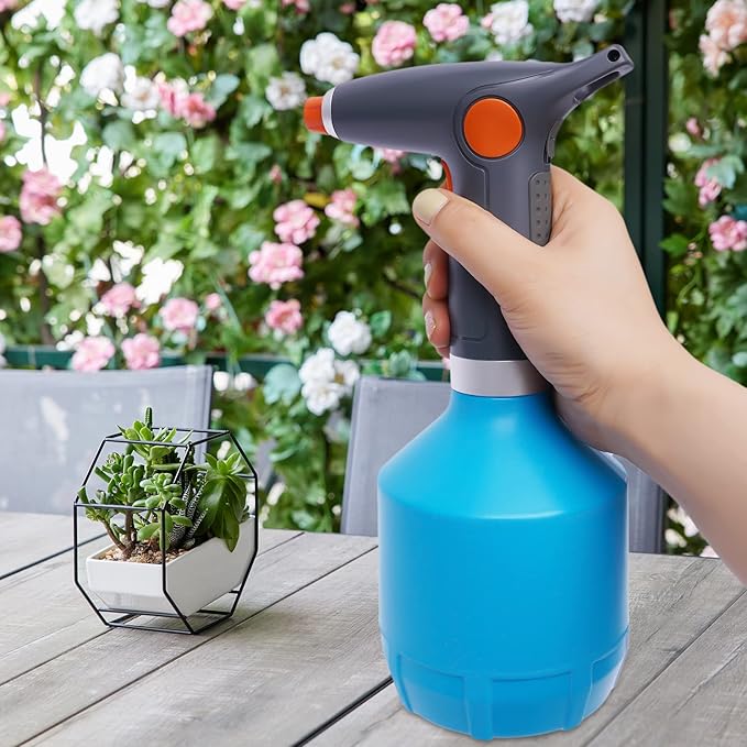 YIYIBYUS 1L Electric Plant Spray Bottle for Indoor Outdoor, Automatic Electric Watering Can, 2000mAh Rechargeable Mister Sprayer with Adjustable Water Mist Nozzle for Hair, House Cleaning, Gardening