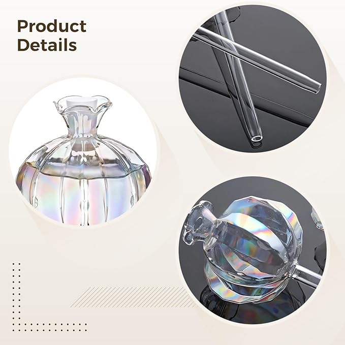 6 Pcs Plant Watering Globes, Glass Self-Watering Globes, Guava-Shaped, Automatic Irrigation Bulbs for Indoor Outdoor Potted Plants