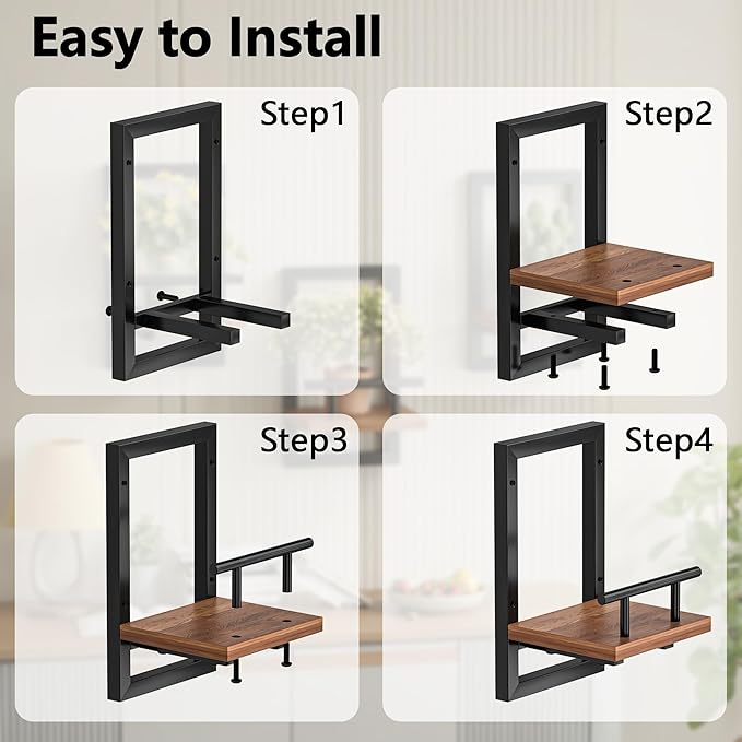 Sbosbo Floating Shelves for Wall, Plant Shelf Indoor, Wall Planters for Indoor Floating Plant Shelves for Bedroom, Living Room, Kitchen, Office, Bathroom Decor (2 Pack)