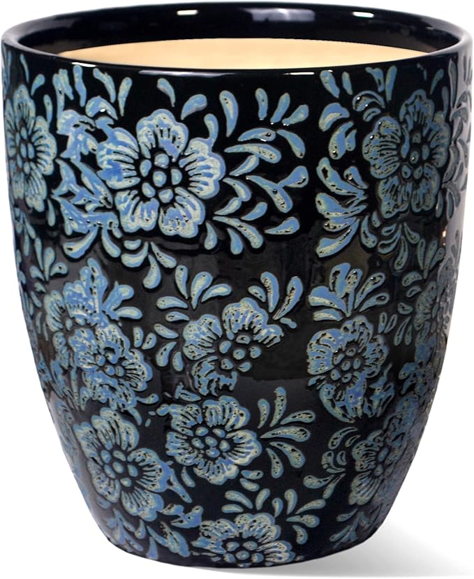 10 inch Plant Pot，Ceramic Plant pots，Ceramic Planter for Indoor Plants Outdoor,Mid-Century Modern Home Decor, Modern Flower Pot, Large Plant Pot with Drainage Hole