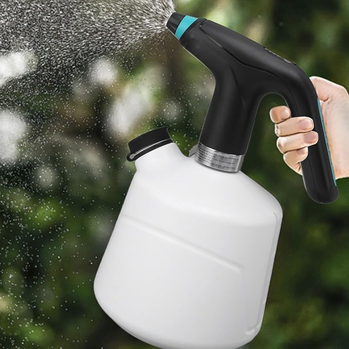 Electric Plant Spray Bottle, Rechargeable Battery, 6 Hours Lasting, Electric Quantity Display, Wide Spray Range, Water Injection Port, Suitable for Plants, Cars, Household (Black)
