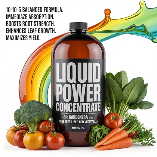 Liquid Power Garlic Fertilizer - Premium Liquid Plant Food for Garlic - Fast-Acting Concentrate for Growth, Strong Roots & High-Yield Harvest - 32 oz - Indoor & Outdoor Use