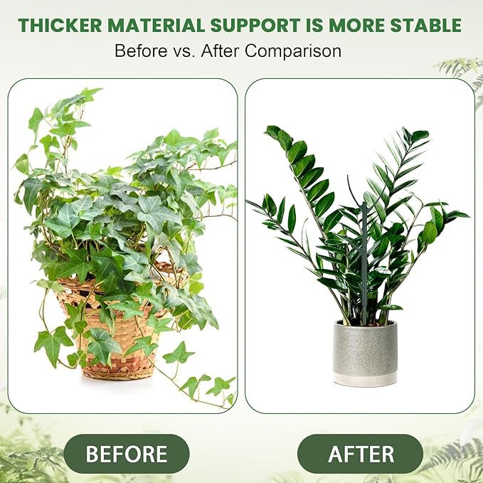 5 Pcs Stackable Plant Support Stakes Stem Holder Structures Frame & Plant Cage Support Rings Half Round for Sphagnum Twig Trellis Indoor Outdoor (5pcs × Bracket, 2m × Hook and Loop)