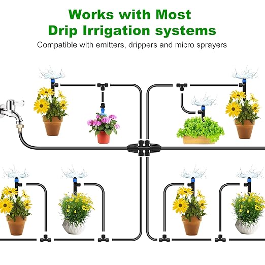 1/4 Inch Blank Drip Irrigation Tubing, 60FT Distribution Hose for Garden, Greenhouse & Raised Beds, Flexible UV-Resistant Watering Line for Drip Irrigation Systems