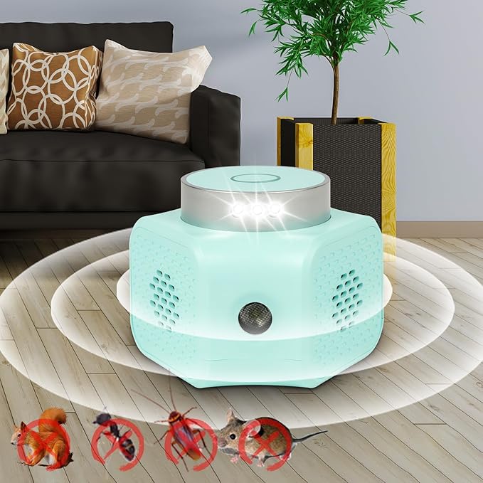 CYBERGIANT Rodent Repellent Ultrasonic Plug in - Squirrel Deterrent, Mouse Deterrents, Rodent Repellent Indoor - Squirrel Repellent for Attic Garage RV - Rat Repellent Ultrasonic - UR02 Light Blue