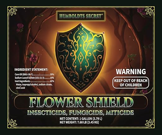 Humboldts Secret Flower Shield | Plant Care Spray for Routine Foliar Application & Maintenance | Naturally Derived, Oil-Based Formula | Indoor & Outdoor Plants | 1 Gallon