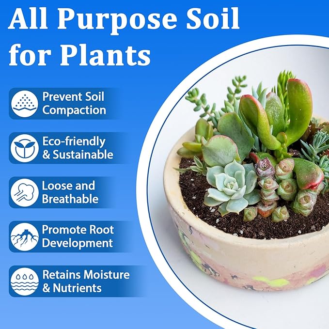 Halatool 10QT Indoor Potting Soil for Plants Orchid Potting Mix Garden Top Succulent Bonsai Soil for Aloe Vera Houseplants Flowers Vegetables & Herbs