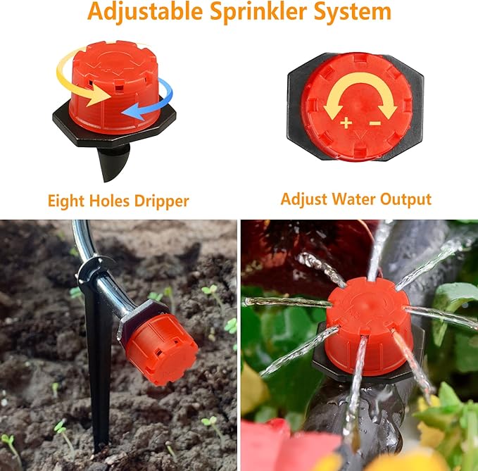 Drip Irrigation Fittings Kit for 1/4 Inch Tubing, 240 Pcs 1/4" Drip Line Barbed Connectors for Drip Systems - Nozzles,Micro Drips,Single Barbs,Tees,Couplings,Cross,End Plugs,Elbows,Hose Stakes