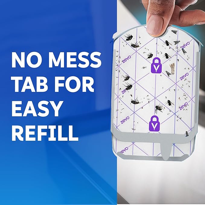 Zevo Flying Insect Trap Official Refill Cartridges - Fits Both Zevo Trap & MAX Indoor Fly Trap - Authentic Trap+Lock Technology to Catch Gnats, House & Fruit Flies (8 Official Refill Cartridges)