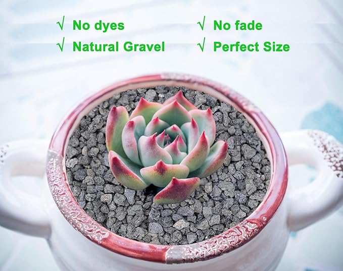 Boniosz 5lb Black Horticultural Lava Rock Soil Additive for Cacti, Vase Fillers, Succulents and Terrarium Plants - No Dyes or Chemicals - 100% Pure Volcanic Rock