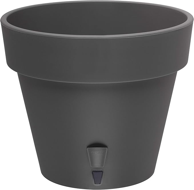 DECOPOTS - Pack of 3 - Self Watering Planter - Height 9.2 inches - Flower Pot with Bottom Watering Level Indicator for All House Plants, Flowers, Herbs (Diameter 9.2", Graphite)