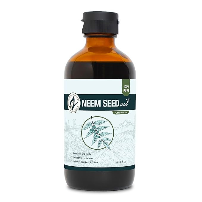 Zatural 100% Pure Neem Seed Oil GLASS Bottle | Cold Pressed, Undiluted Natural Oil for Skin Conditioning, Hair Moisture & Botanical Blending (8 Fl Oz Glass Bottle)