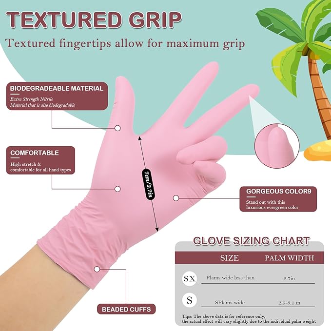 Kids Disposable Nitrile Gloves for 4-10 Years, Suitable for Cooking, Gardening, Painting, Powder and Latex Free-100 PCS
