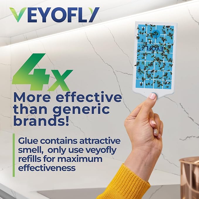 VEYOFLY Fruit Fly Traps for Indoors Refill, Gnat Traps for House, Fly Catcher, Fly Trap, Fly Trap, Plug in Catch for Fruit Flies, Moths, Gnats, Mosquito Trap (Pack of 10 Refills)