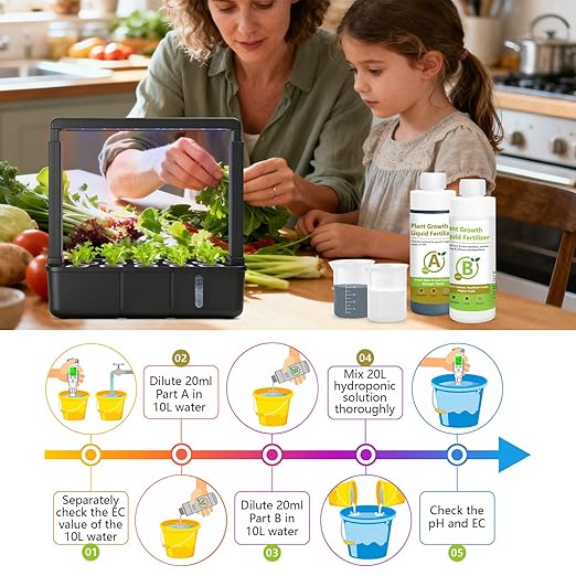 Liquid Plant Food Concentrate, Indoor Outdoor Fertilizer for Flowers, Fruits, Vegetables, Organic-Based Bloom Booster with Easy Mix Formula