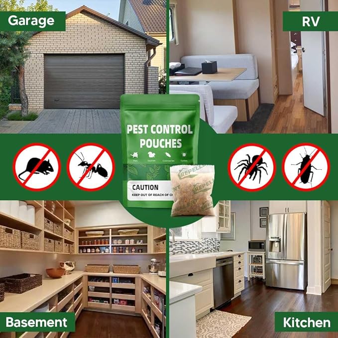 LAQDECDV Pest Control, Mice Repellent Indoor, Mouse Repellant Pouches, Rodent Repellent, Peppermint to Repel Ant, Roach & Spider, Rat Deterrent for House, Keep Mice Away, Safe and Easy to Use-8P