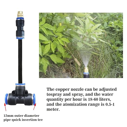Update 66Ft Irrigation Copper Nozzle System, Automatic Irrigation System with Replaceable 360°Bendable Sprayer,atomizing Copper Nozzle for Watering System for Garden Plant Lawn Patio and Yard.(16)
