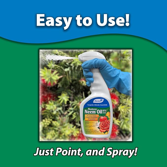Monterey LG 6148 Neem Oil Ready-To-Use Insecticide, Miticide, & Fungicide, 32 oz