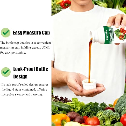 All-Purpose Organic Liquid Vegetable Fertilizer - Probiotic Microbial Plant Food for Indoor & Outdoor Gardens - Boosts Yield & Growth (10 oz)