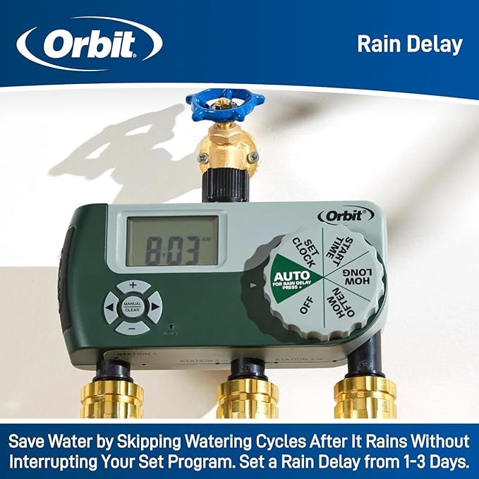 2-Pack Orbit 56082 3-Outlet Programmable Digital Hose Watering Timer
