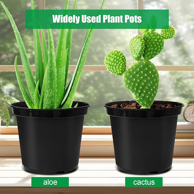 RooTrimmer 3 Gallon Plastic Nursery Pots 50 Pack, 10 Inch Round Plant Pots with Drainage Holes, Planting Pot for Outdoor Indoor Plants