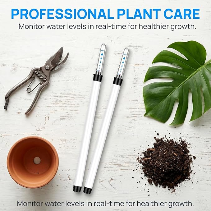 DOITOOL 2 Pcs Water Level Indicator for Plants 14 Inch Floating Buoy Moisture Meter Gauge Water Indicator for Flower Pot Planter Indoor Outdoor Gardening Soil Shortage Reminder