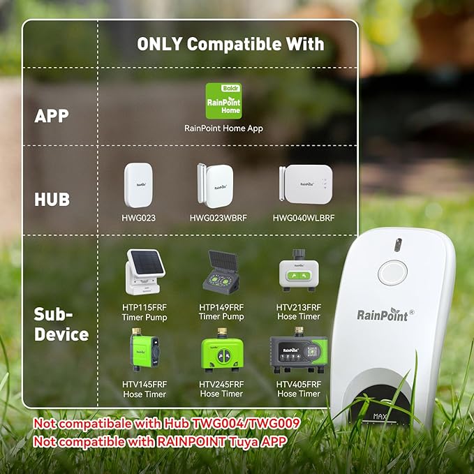 RainPoint 3-in-1 APP Remote Monitoring WiFi Soil Meter - CAN NOT USE Alone, Moisture/Air Temperature/Light Intensity Monitor and Custom Alert, IP66 Waterproof Wireless Sensor for Plant Indoor/Outdoor