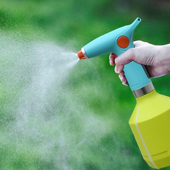 Electric Sprayer, 1000ml Electric Spray Bottle with Adjustable Nozzle, Waterproof Water Sprayer, Rechargeable Plant Mister for Garden Indoor Outdoor, Green Automatic Spray Bottle Water Sprayer