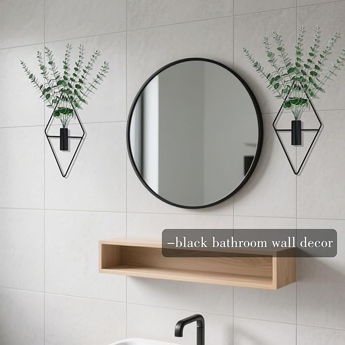 GREENTIME 2 Packs Hanging Planters with 15in Artificial Eucalyptus Plants for Indoor Outdoor Home Bathroom Living Room Wall Decor
