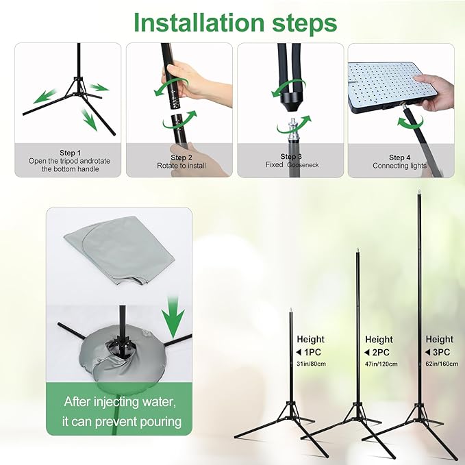 FRGROW 2026 2Head Full Spectrum Grow Light with Stand, 50 Watt Bright Grow Lights for Indoor Large Plants, Tall Bonsai Tree, Auto On/Off Daily Timer(4/8/12/16/20H), Adjustable Stand 24"-78"