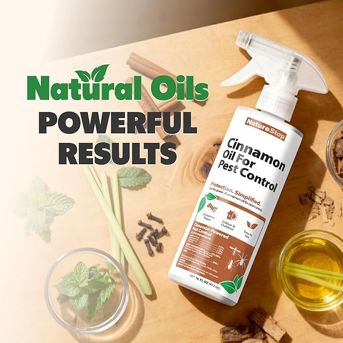Cinnamon Oil for Pest Control, Natural Essential Oil Spray for Insects & Household Pests, 16 oz (475mL)