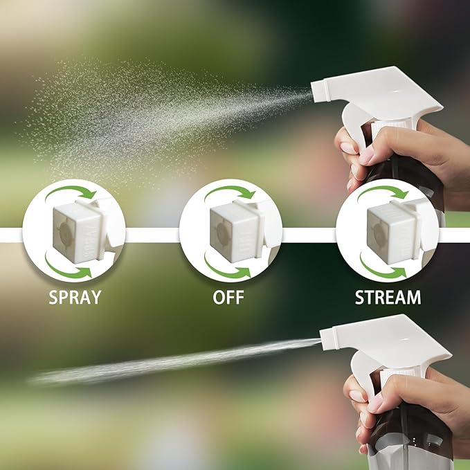 300ml Clear Black Plastic Spray Bottle - Premium Adjustable Nozzle, Ideal for Lawn & Garden, Hair Care, and Cleaning Supplies