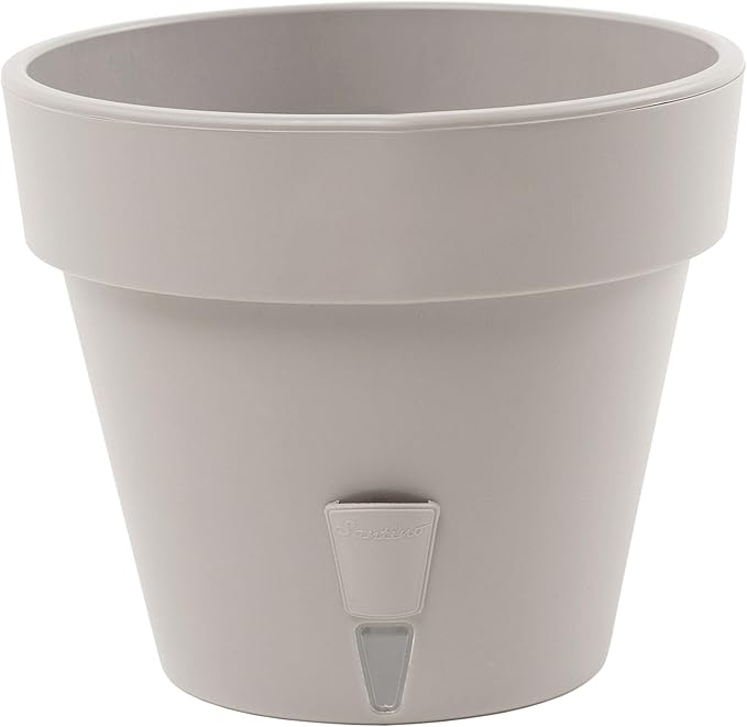 DECOPOTS - Pack of 3 - Self Watering Planter - Height 6.9 inches - Flower Pot with Bottom Watering Level Indicator for All House Plants, Flowers, Herbs (Diameter 7.9", Sand)