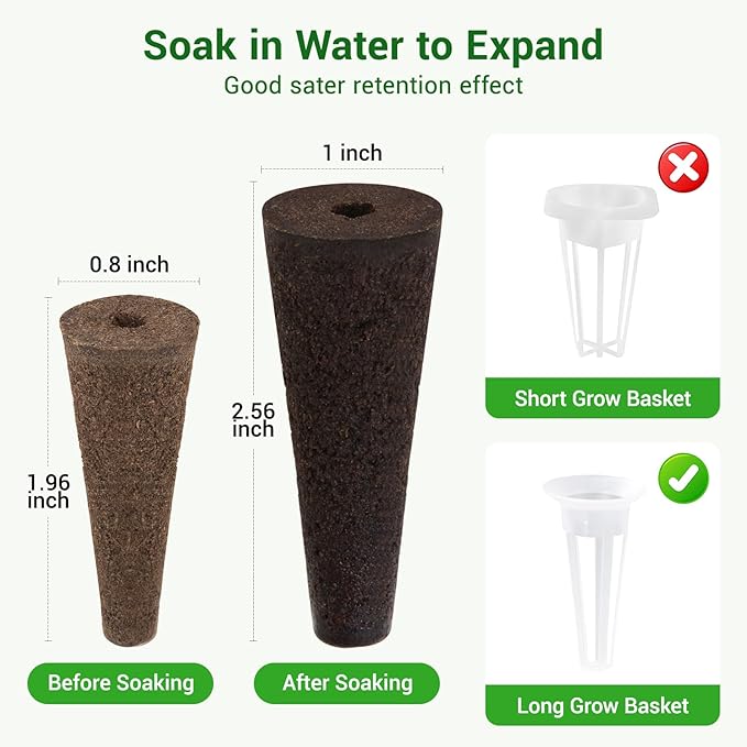 50 Pack Hydroponic Grow Sponges Seed Pods Replacement, Growing System Plant for Seed Plugs Garden Cube Sponges Replacement,Compatible with Aerogarden & Most Hydroponic System,1pc Tweezer