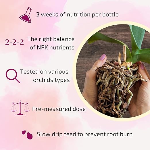 Liquid Orchid Fertilizer Spikes | Ready-to-Use Orchid Food for Blooming, Fertilizer for Orchids (8 Drip Feeders)