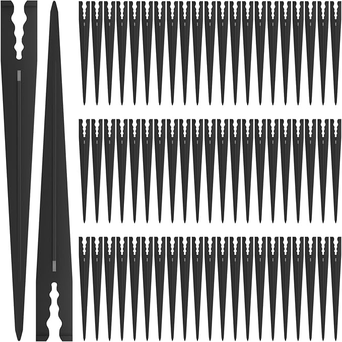 Pawfly 100 Pcs Irrigation Drip Support Stakes for 1/8"-1/4" Drip Lines, 5.6" Length, Plastic Drip Irrigation Stakes, 1/4 Inch Tubing Hose Holder, Drip Irrigation Support Stakes for Garden Patio Lawn