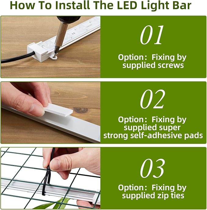 Litever Grow LED Light Strip Kits for Plants, 36W with Timer, Full Spectrum White Grow Lights, Easy Installation. Good for Indoor Plants Grow Shelf, Greenhouse, Grow Cabinets
