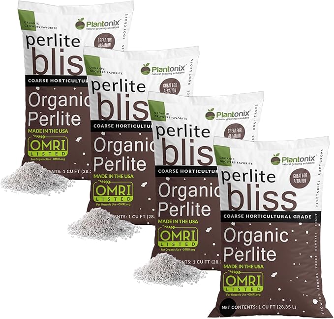 Perlite Bliss (4 Cubic Ft) - Organic Perlite for Plants Indoor Soil Amendment - Bulk Perlite for Gardening & Seed Starting - Mixes Easily with Potting Soil, Vermiculite, & Coco Coir for Plants
