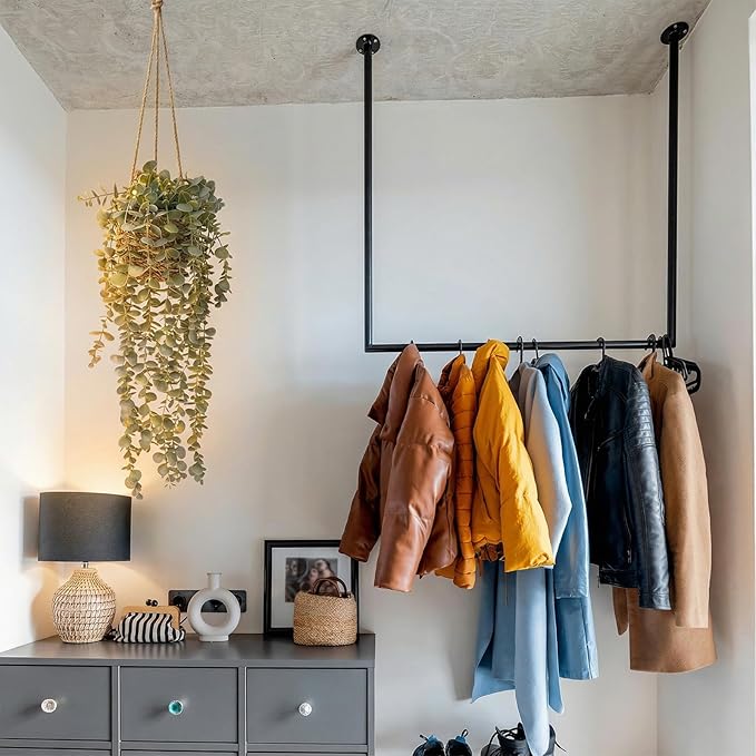 Artificial Hanging Plants in Woven Basket for Wall Decor, Indoor Greenery Full Fake Eucalyptus Leaves, Farmhouse Boho Rustic Home Decoration 1PCS